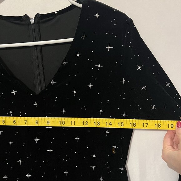 Cider Women’s Black Velvet Dress Size L Stretch Witchy Fairy Grunge Whimsigoth - Picture 4 of 8